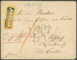 PREUSSEN 12a,U 13B BRIEF, 1856, 3 Sgr. Orange Als Zusatzfrankatur Auf Großem 3 Sgr. Orange Ganzsachenumschlag, Paketbegl - Other & Unclassified