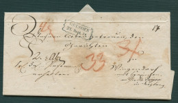 SACHSEN Sachsen 1824, Schöner Calligraphierter Postvorschußbrief Aus Dresden Nach Wingendorf. Entwertet Mit Dem Wellenar - Prefilatelia