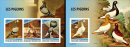 Centrafrica 2023, Animals, Pigeons, 3val In BF+BF IMPEFORATED - Pigeons & Columbiformes