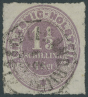 SCHLESWIG-HOLSTEIN 10 O, 1865, 1 1/3 S. Violettbraun, Pracht, Signiert, Mi. 150.- - Schleswig-Holstein