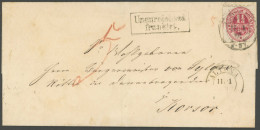 SCHLESWIG-HOLSTEIN 23 BRIEF, 1865, 1 1/3 S. Lebhaftrotkarmin Als Einzelfrankatur Auf Brief Vom POLIZEY-AMT Zu ALTONA (rü - Schleswig-Holstein