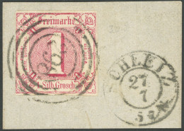THURN Und TAXIS 29 BrfStk, 1863, 1 Sgr. Karminrot, Nummernstempel 298 Und Nebenstempel SCHLEIZ, Voll-breitrandig, Kabine - Usados