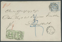 THURN Und TAXIS 33IB,41 Paar BRIEF, 1865, Mischfrankatur: 1 Kr. Gelblichgrün Im Waagerechten Paar Mit 6 Kr. Blau (üblich - Storia Postale