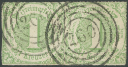 THURN Und TAXIS 41 Paar O, 1865, 1 Kr. Gelblichgrün Im Waagerechten Paar, Nummernstempel 260 (RÖMHILD), Durchstich Nicht - Sonstige & Ohne Zuordnung