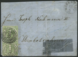 THURN Und TAXIS 51a Paar BrfStk, 164 (WÖRRSTADT) Auf 1 Kr. Gelblichgrün Im Senkrechten Prachtpaar Auf Briefvorderseite ( - Other & Unclassified