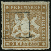 WÜRTTEMBERG 33b O, STUTTGART BAHNHOF, R2, Teilabschlag Auf 9 Kr. Fahlbraun, Feinst, Mi. (150.-) - Otros & Sin Clasificación