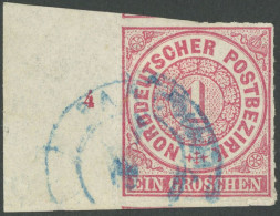 NDP 4 O, 1868, 1 Gr. Lilarot Mit Breitem Linken Rand Und Reihenzähler 4, Blauer K2, Pracht, Gepr. Bühler - Sonstige & Ohne Zuordnung