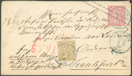 NDP 6 BRIEF, 1868, 5 Gr. Braun, Als Zusatzfrankatur Auf Ganzsachenumschlag 1 Gr. Hellkarmin Mit Blauem K1 BERLIN P.E. 10 - Enteros Postales