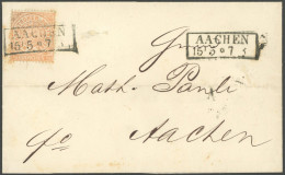 NDP 15 BRIEF, 1869, 1/2 Gr. Orange, Einzelfrankatur Auf Ortsbrief AACHEN, Feinst - Otros & Sin Clasificación
