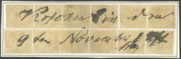 NDP 25 ~ , 1869, 10 Gr. Braungrau In Waagerechtem Sechserstreifen, Viererstreifen Und Paar, Alle Marken Gehörten Offensi - Other & Unclassified