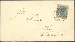 KIEL A IV BRIEF, COURIER: 1895, 3 Pf. Blau Düsseldorf, Farblos Durchstochen Mit Stempel COURIER KIEL Auf Ortsbrief, Rück - Posta Privata & Locale