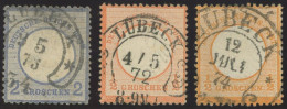 HUFEISENSTEMPEL DR O, LÜBECK, (Sp Nr. 22-1,2,4), 3 Werte In Unterschiedlicher Erhaltung - Oblitérés