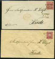 BAHNPOST NDP 16,DR 33 BRIEF, Elmshorn-Itzehoe, L3 Auf Brief Mit 1 Gr. Karmin Von 1869 Und Mit 10 Pfe. Karmin Von 1882, P - Machines à Affranchir (EMA)