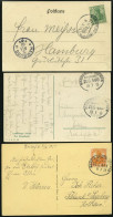 BAHNPOST Magdeburg-Bremen (Zug 268 (2x) Und 481), 1903-1917, 3 Ansichtskarten Sowie L3 Auf Brief Nach Stendal Von 1876,  - Macchine Per Obliterare (EMA)