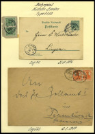 BAHNPOST Münster-Emden (verschiedene Züge Und Typen), 1896-1961, 12 Belege, Ein Briefstück Und Eine Beutelfahne, Meist P - Frankeermachines (EMA)