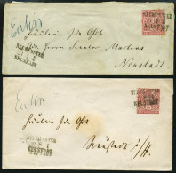 BAHNPOST NDP 16 BRIEF, Neumünster-Neustadt, L3 Und Handschriftlich EUTIN Auf 2 Briefen Mit 1 Gr. Karmin Von 1868 Und 186 - Máquinas Franqueo (EMA)