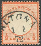 Dt. Reich 3 O, 1872, 1/2 Gr. Ziegelrot Mit Zentrischem Ersttagsstempel ALTONA 1.1.72, Kabinett, RR!, Fotoattest Brugger - Other & Unclassified