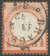 Dt. Reich 3 PräF. III O, 1872, 1/2 Gr. Ziegelrot Mit Prägung III Waagerechter Prägeausfall In Der Mitte Und Schräg Links - Sonstige & Ohne Zuordnung