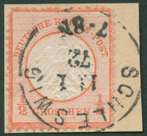 Dt. Reich 3 BrfStk, 1872, 1/2 Gr. Ziegelrot, K1 SCHLESWIG 11.1.72 (frühe Verwendung!), Normale Zähnung, Prachtbriefstück - Usati