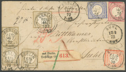 Dt. Reich 3-6 BRIEF, 1872, Paketbegleitbrief Mit Vierfarbenfrankatur Von BERLIN P.E. 10 Nach Suhl, Dekorativer Prachtbri - Otros & Sin Clasificación