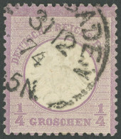 Dt. Reich 16 O, 1872, 1/4 Gr. Grauviolett Mit K1 WIESBADEN 31.12.74 Vom Letzttag, Pracht, RR!, Fotoattest Brugger - Other & Unclassified