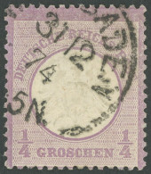 Dt. Reich 16 O, 1872, 1/4 Gr. Grauviolett Mit K1 WIESBADEN 31.12.74 Vom Letzttag, Pracht, RR!, Fotoattest Brugger - Altri & Non Classificati