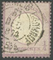 Dt. Reich 16 O, 1872, 1/4 Gr. Grauviolett Mit Letzttagsstempel BRAUNSCHWEIG BAHNHOF 31. DEC 1874, Feinst, R!, Fotobefund - Andere & Zonder Classificatie