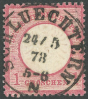 Dt. Reich 19 O, 1872, 1 Gr. Rotkarmin Mit Idealem Zentrischen TuT-Stempel SCHLUECHTER, Kabinett, Fotobefund Krug - Otros & Sin Clasificación