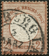Dt. Reich 21b O, 1872, 21/2 Gr. Rotbraun, Mit Hufeisenstempel HAMBURG I.A., Farbfrisches Prachtstück, Fotobefund Krug, M - Gebruikt