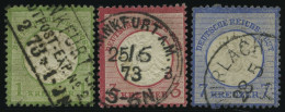 Dt. Reich 23,25/6 O, 1872, 1, 3 Und 7 Kr. Große Brustschilde, 2 Prachtwerte, Mi. 144.- - Gebruikt