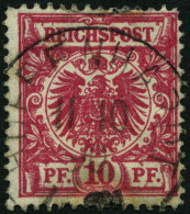 Dt. Reich 47aa O, 1889, 10 Pf. Lilabraun, Feinst, Gepr. Zenker, Mi. 100.- - Usati