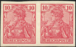 Dt. Reich 56aU , Deutsches Reich 1900, Nr. 56 AU, 10 Pf. Reichspost, Dunkelkarminrot, Ungezähntes, Postfrisches, Waagrec - Nuevos