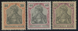 Dt. Reich 74-76 , 1902, 30 - 50 Pf. Germania, Ohne Wz., Falzreste, 3 Werte Feinst, Mi. 290.- - Nuevos