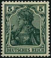 Dt. Reich 85IIe , 1918, 5 Pf. Schwarzopalgrün Kriegsdruck, Pracht, Gepr. Jäschke-L., Mi. 400.- - Unused Stamps