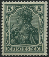 Dt. Reich 85IIe , 1918, 5 Pf. Schwarzopalgrün Kriegsdruck, Pracht, Gepr. Jäschke, Mi. 400.- - Unused Stamps