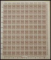 Dt. Reich 313 , 1923, 500 Tsd. M. Schwärzlichorangebraun Im Bogen (100), Feld 2 Mit Abart E In Deutsches Beschädigt, Pos - Other & Unclassified