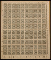 Dt. Reich 322 , 1923, 100 Mio. M. Dunkelgrünlichgrau Im Bogen (100), Plattendruck Oberrand A HAN 5955.23, Postfrisch, Pr - Autres & Non Classés