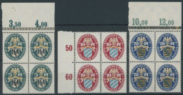 Dt. Reich 375-77 VB , 1925, Nothilfe In Randviererblocks, Pracht, Mi. (200.-) - Unused Stamps