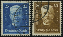 Dt. Reich 405/6 O, 1927, 25 Und 50 Pf. 80. Geburtstag, 2 Prachtwerte, Mi. 60.- - Usati