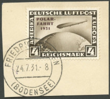 Dt. Reich 458 BrfStk, 1931, 4 RM Polarfahrt, Prachtbriefstück, Mi. (900.-) - Usati