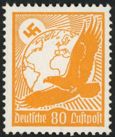 Dt. Reich 536x , 1934, 80 Pf. Flugpost, Senkrechte Gummiriffelung, Postfrisch, Pracht, Mi. 70.- - Autres & Non Classés