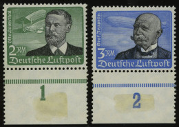 Dt. Reich 538/9x , 1934, 2 RM Lilienthal Und 3 RM Graf Zeppelin, 2 Prachtwerte, Gepr. Schlegel, Mi. 330.- - Nuevos