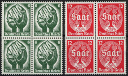 Dt. Reich 544/5 VB , 1934, Saarabstimmung In Viererblocks, Postfrisch, Pracht, Mi. 360.- - Altri & Non Classificati
