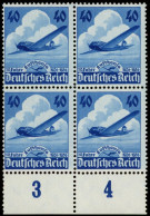 Dt. Reich 603 VB , 1936, 40 Pf. Lufthansa Im Unterrandviererblock, Pracht, Mi. 260.- - Autres & Non Classés