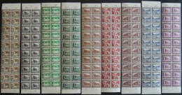 Dt. Reich 634-42 , 1936, Bauten, 20 Sätze In Bogenteilen, Postfrischer Prachtsatz, Mi. 1600.- - Unused Stamps