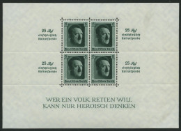 Dt. Reich Bl. 9 , 1937, Block Kulturspende, Kleine Haftstelle Im Rand, Marken Postfrisch, Pracht - Blocks & Sheetlets