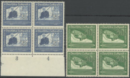 Dt. Reich 669/70 VB , 1935, Graf Zeppelin In Viererblocks, Postfrisch, Pracht, Mi. 220.- - Sonstige & Ohne Zuordnung
