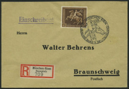 Dt. Reich 671 BRIEF, 1938, 42 Pf. Braunes Band, Einzelfrankatur Auf Einschreibbrief Nach Braunschweig, Pracht, Mi. 85.- - Lettres & Documents