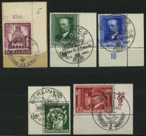 Dt. Reich 759-63 O,BrfStk , 1940/1, 5 Bogenecken, Pracht - Briefe U. Dokumente