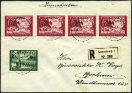 Dt. Reich 773,775 BRIEF, 1941, 6 Und 12 Pf. (4x) Postkameradschaft Auf Einschreibbrief Aus Luxemburg, Rückseitiges Siege - Covers & Documents